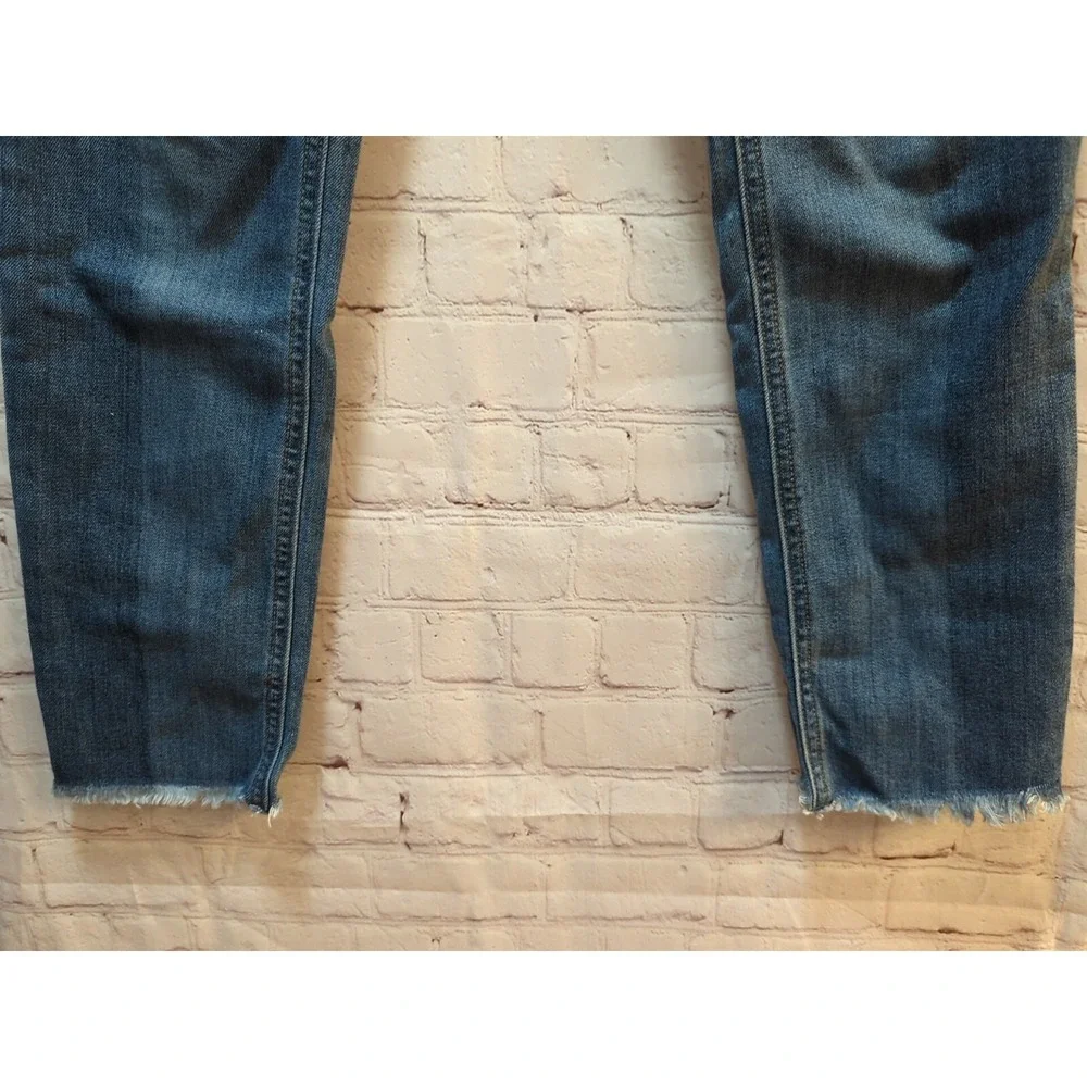 Old Navy blue jeans Boyfriend straight denim Women 4 tall mid rise ankle 2 tone